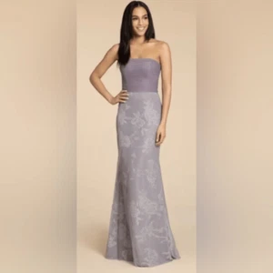 Hayley Paige Tulle Mauve Purple Strapless Bridesmaid Prom Dress NWT - Size 14 - Picture 1 of 9