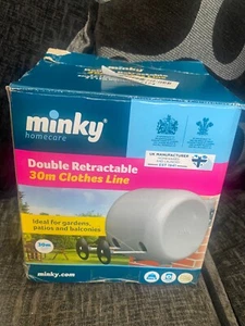 Línea de lavado de carrete doble retráctil Minky, gris 2x15 m - Imagen 1 de 5
