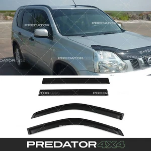 BLACK WIND DEFLECTORS DOOR WINDOW VISORS SET FOR NISSAN X-TRAIL T30 01-07 - Afbeelding 1 van 12