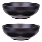 2Pcs Japanese Style Ramen Bowls Stylish Food Container Black Noodle Bowls BlD3