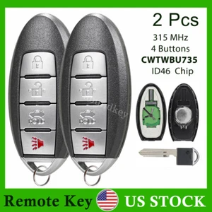 2 For 2007-2012 Nissan Sentra Smart Key Remote Keyless Entry Fob 4B CWTWBU735 - Picture 1 of 6