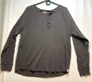 Lucky Brand Thermo Henley Pullover Herren XL Waffel Langarm Grau - Bild 1 von 9