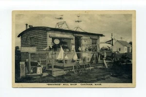 Postal de colección Chatham MA Mass 1930, tienda de molino "afeitado", bicicleta, mensaje de texto parlanchín - Imagen 1 de 3