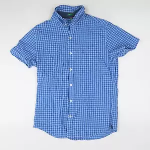 Camisa de hombre United Colors of Benetton azul a cuadros S - Imagen 1 de 12