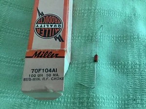 Miller 70F104AI Subminiature RF Choke 100uH 50mA 7.68 Ohms - Picture 1 of 3
