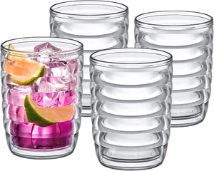 16-Ounce Insulated Plastic Tumblers (Set of 4), Double-Wall Reusable Cups, Bpa-F - Picture 1 of 12