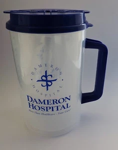 Plastic Insulated Clear Thermo 32oz Mug Bendable Straw Blue Lid - Dameron - Picture 1 of 2