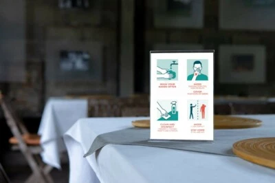 L-Shape Sign Holder 8.5 x 11" | 6 Pack |Slant Back Design| Vertical Acrylic Sign - Image 1 of 4