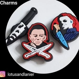 Shoe Charms "Halloween Michael Myers" Set of 3 - Picture 1 of 2