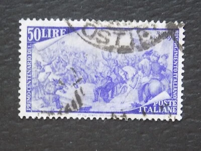 (1) USED ITALIAN COMM. stamp-SCOTT# 505-GIRIBALDI FIGHTING IN ROME - Image 1 of 2