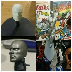 Marvel Legends maßgeschneiderter silberner Surferkopfguss UNBEMALT. - Bild 1 von 1