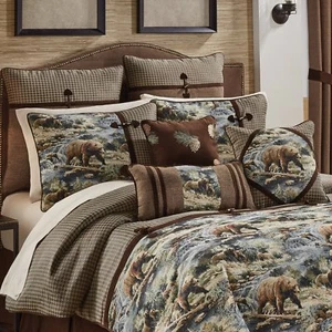 Croscill KODIAK Bear Outdoor Rustic Queen COMFORTER SET New in Box - Picture 1 of 3