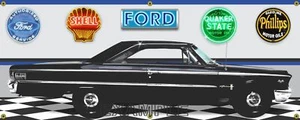 1963-1/2 Ford Galaxie 500 (157) Garage Scene 36"X90" 13oz Vinyl Banner. - Picture 1 of 1