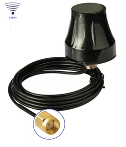 2.4G 7dBi mushroom type (cabinet) Antenna max. 3m feed cable RP-SMA e.g. WiFi5/6 - Picture 1 of 6