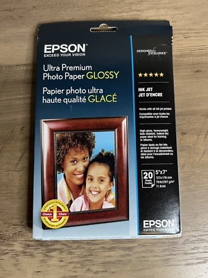 Epson Ultra Premium Photo Paper GLOSSY (5x7, 20 Sheets) (S041945) New Open Box - Image 1 of 4