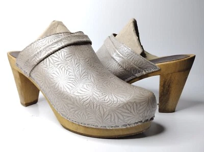 Zueco de plataforma Sanita Merle para mujer talla US 10,5-11 EU42 cuero madera tostado Foto 1 de 4