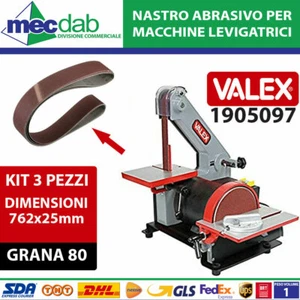 Tela Nastro Abrasivo Grana 80/120 Per Levigatrici a Nastro 762 x 25 mm - Valex - Foto 1 di 3