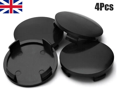 4pcs Universal Car Wheel Centre Hub Cover 55mm / 60mm Center ABS Rims Caps Black - Image 1 of 4