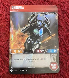 Transformers Trading Card Game TCG Wave 1 RT T11 CHROMIA Special Ops Holo - Picture 1 of 2