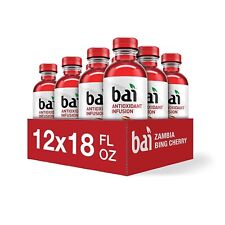 Bai Flavored Water, Zambia Bing Cherry, Antioxidant Infused Drinks, 18 Oz 12 Ct