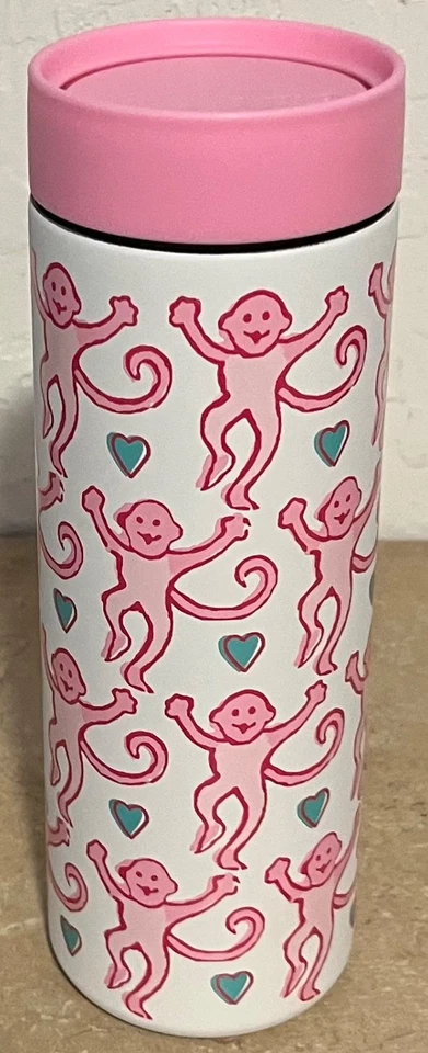 Vaso Starbucks X Roller Rabbit Lovely Monkey acero inoxidable 16 oz rosa Foto 1 de 4