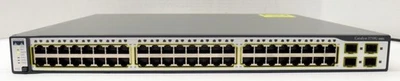 Cisco WS-C3750G-48TS-S 48-Port Managed Gigabit Network Switch Tested and Reset - Image 1 of 4