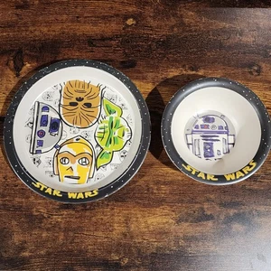Disney Star Wars Bamboo Dinnerware Plate & Bowl Kids Set - Picture 1 of 4