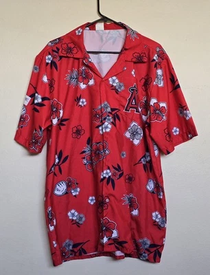 MLB LA Anaheim Angels SGA Camisa Hawaiana Roja Abotonada Talla Única ENVÍO GRATUITO Foto 1 de 3