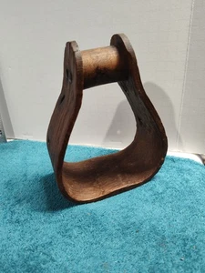 Vintage Wood Horse Stirrup Western Cowboy Collectible Hand Made Primative Rustic - Picture 1 of 13