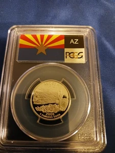 2008 S PCGS PR70DCAM SILVER ARIZONA STATE FLAG QUARTER - Picture 1 of 2