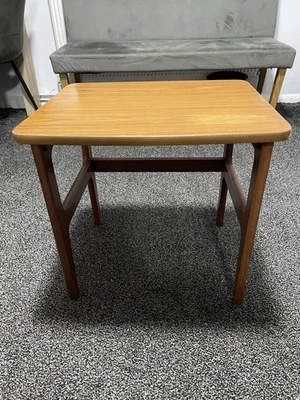 Mid Century Side Table Schreiber Teak Formica  - Image 1 of 4