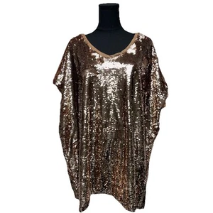 Camicetta da sera Roaman's paillettes oro rosa taglia 30W, glam uscire festa top crociera - Foto 1 di 8