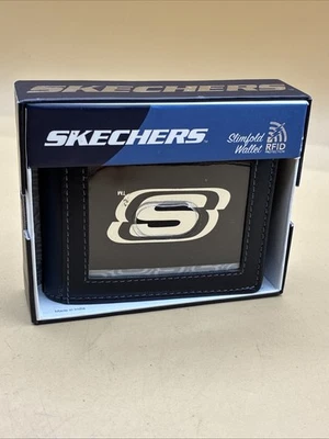 Skechers Men's Genuine Leather Wallet RFID Protection Slimfold Wallet NEW - Image 1 of 4