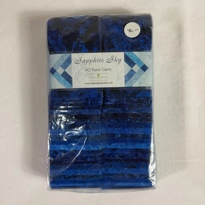 Sapphire Sky 40 Karat Gems 2 1/2   44 inch Strips 100% Cotton Quilting Fabric - Picture 1 of 5