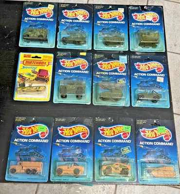 1986 Hot Wheels Action Command 11 Vehicles on Cards + 1975 Matchbox Swamp Thing - Image 1 of 4