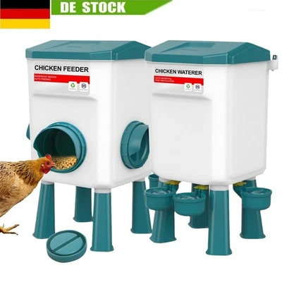 MeineHennen Futterautomat 12 Kg und Wasserspender 11L für Hühner Automatischer - Bild 1 von 4