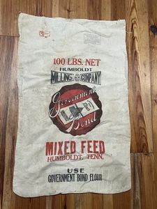 Raro saco de alimentación mezclado de bonos gubernamentales de Tennessee Milling Company Humboldt “BEMIS” HUMBOLDT - Imagen 1 de 2
