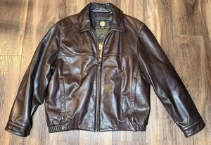 Marc New York Lederjacke Reißverschluss schwer gesteppt gefüttert klassisch Bomber Gr. Large - Bild 1 von 17