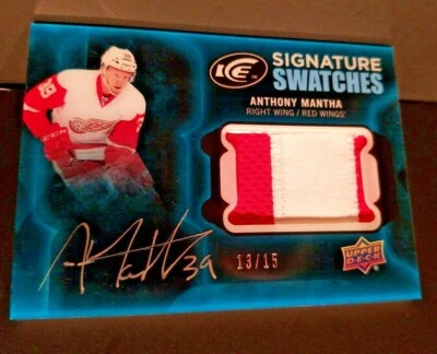 2016-17 Anthony Mantha Upper Deck Ice Signature Swatches Black /15 Rookie SSP 💔 - Image 1 of 4