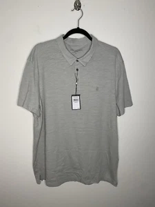 NWT John Varvatos XL Short Sleeve Polo Gray Embroidered Peace Logo - Picture 1 of 7