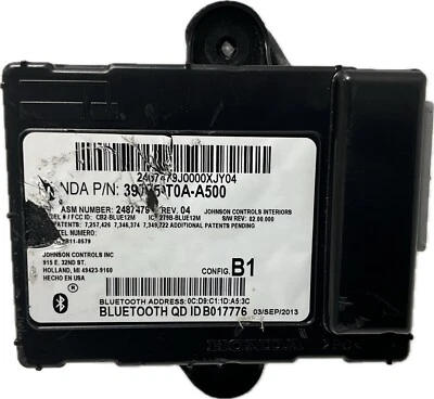 Módulo de control Bluetooth de comunicación Honda CR-V EX-L 2014 39775-T0A-A500 FABRICANTE DE EQUIPOS ORIGINALES Foto 1 de 4