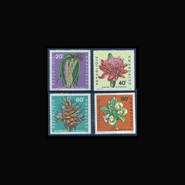 Ruanda, Sc #256-59, MNH, 1968, flores, flora, FDD-C Foto 1 de 1