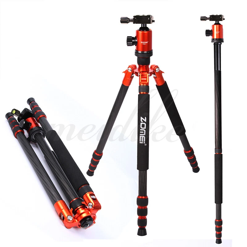 Orange Z888C Carbon Fiber Tripod Travel Monopod With Ball Head Stand For Camera  - Image 1 of 4