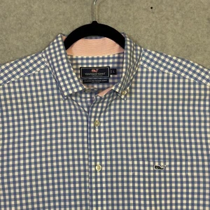 Vineyard Vines Classic Fit Tucker Shirt Men's L Blue Gingham Check Classic Fit - Picture 1 of 9