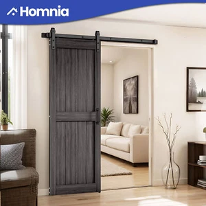 30/36/48 x 84 Solid Core Single Sliding Barn Door Unfinished Vertical PVC Panels - Picture 1 of 41