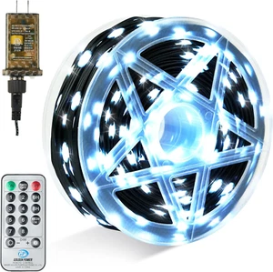 600 LED Christmas Lights Outdoor,197 FT Cool White Christmas Tree Lights with 8 - Picture 1 of 9