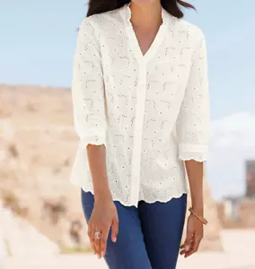 637704 Witt Weiden Damen Bluse 3/4 Arm ecru NEU Gr. 36 - 52 - Bild 1 von 2