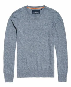 Superdry Men's Orange Label Crew Knit Jumper Slab Blue Grit Sizes: S - XXXL