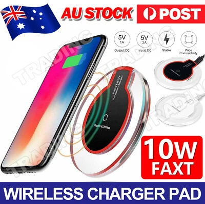 Wireless Charger Charging For iPhone12 X XS MAX 8 Plus Samsung S10 S9 Plus - image 1 of 4