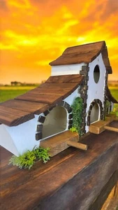 Handmade Wooden Wall Decor, Bird Home, Birdhouse Hanging, 3 Hole, Suitable Birds - Picture 1 of 22